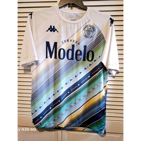 Cerveza Modelo Kappa Football Jersey Mens Size L Multicolor Polyester/Elastane - Picture 2 of 7